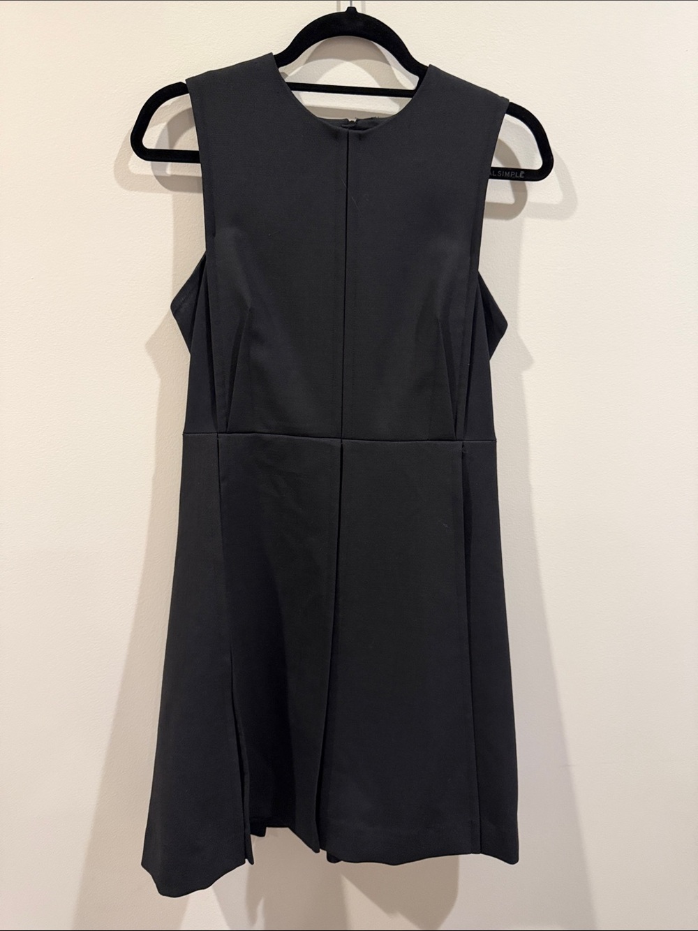 rag & bone Lea Black Sleeveless Pleated Fit and Flare
